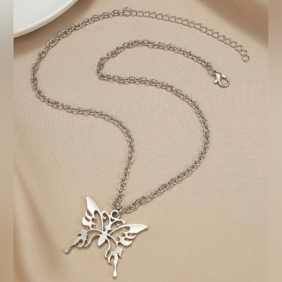 “Tribal Butterfly” Stainless Steel Lasercut Cut-out Hollow Open Abstract Pendant - Picture 11 of 16